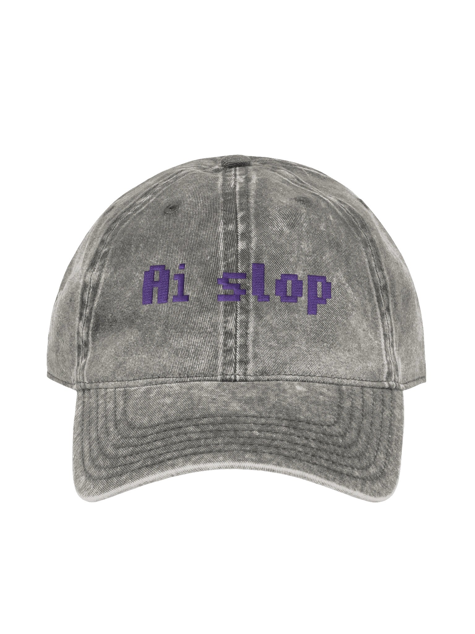 Ai slop Pixel Slop Charcoal Vintage Wash Dad Hat product image (1)