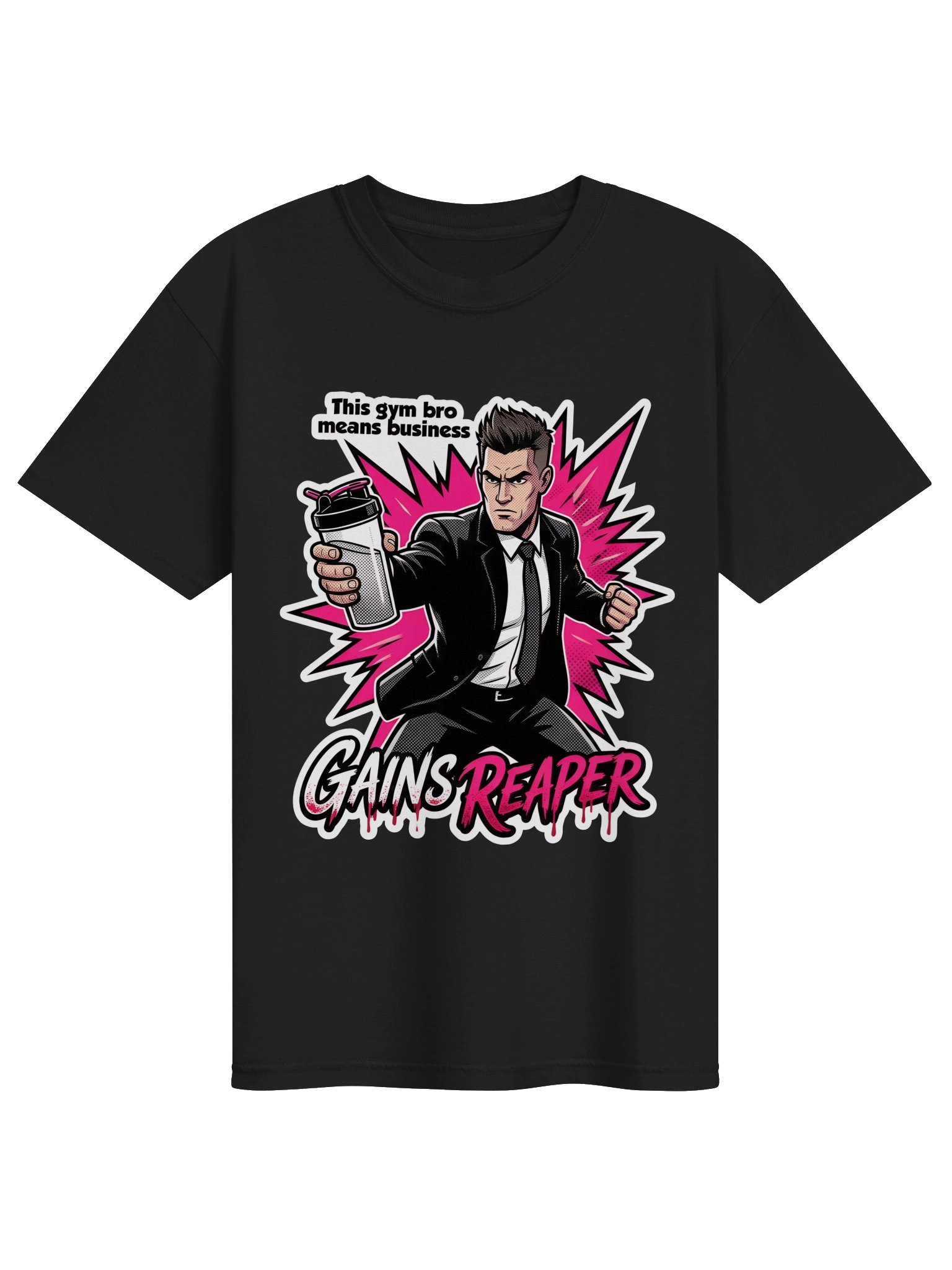 Gains Reaper - Bold Comic Style Gym T-Shirt / Funny Weightlifting Tee product image (1)