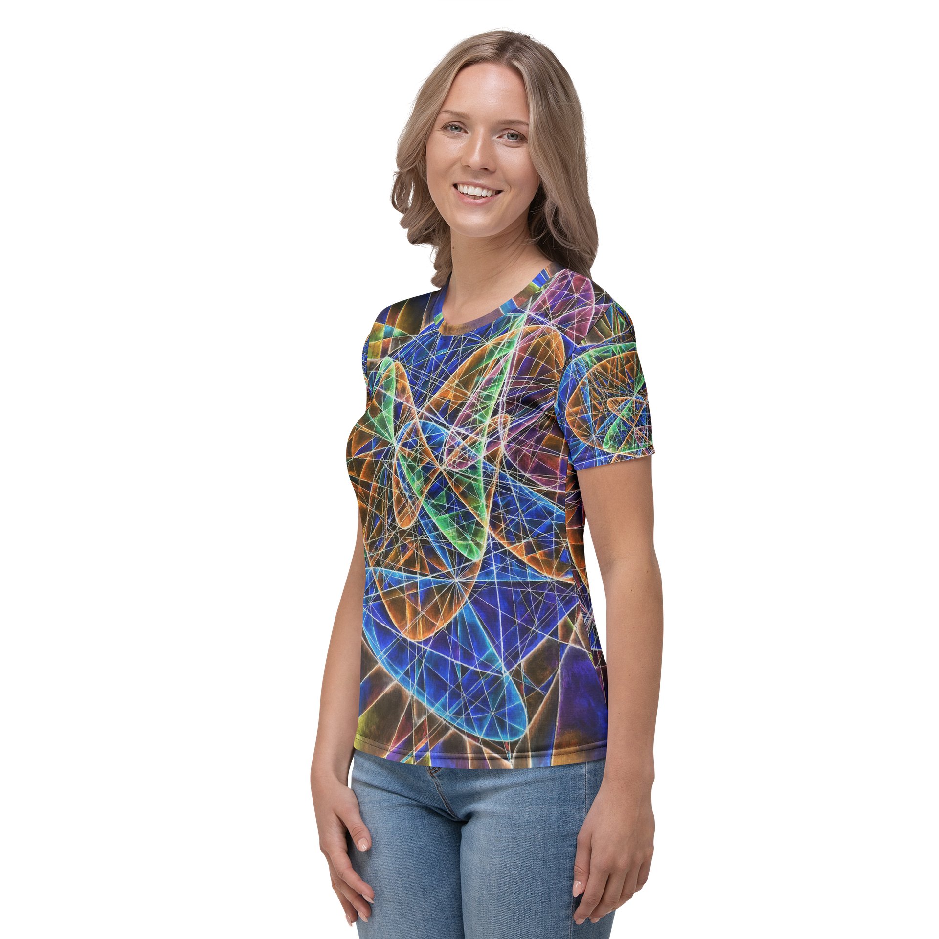 Lissajous Trilogy - Geometric Negative Art Women's Crew Neck T-Shirt product image (6)