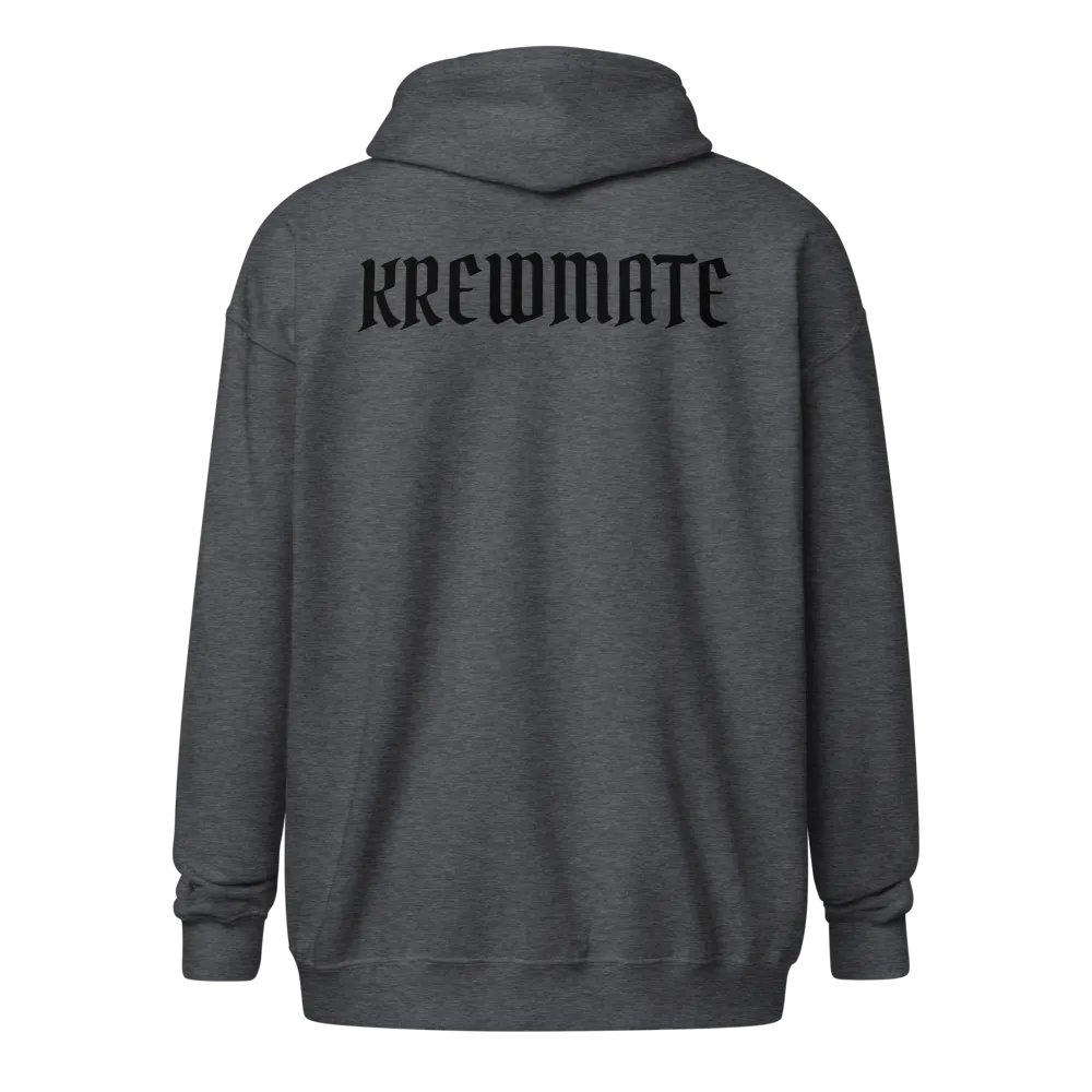 Krewmate Essential Zip Hoodie (Black Logo) product image (4)