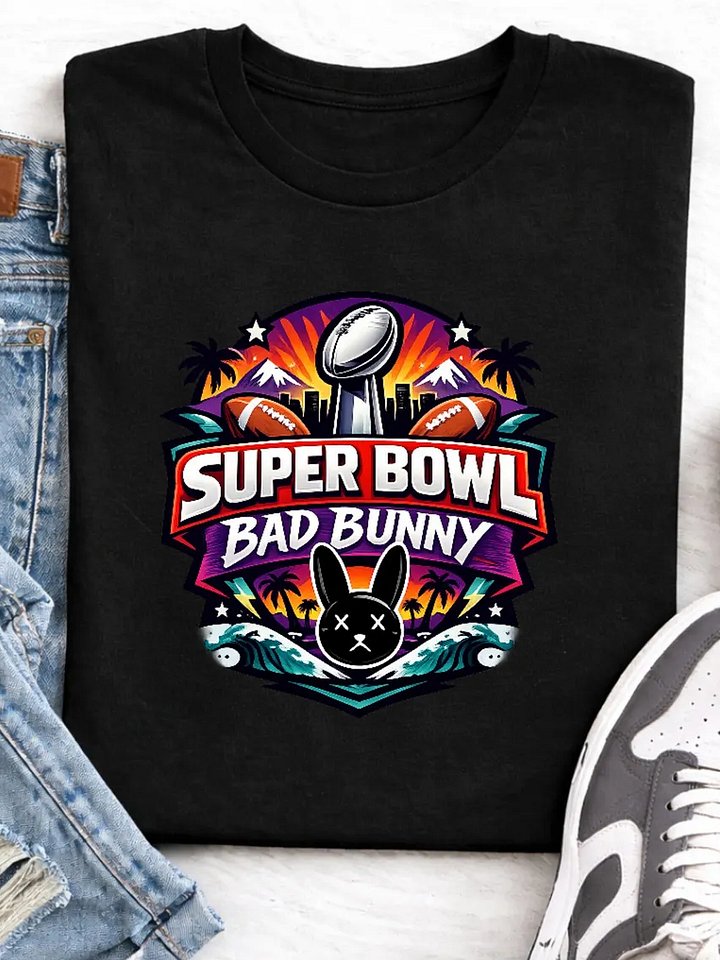 Super Bowl 2026 Commemorative T-Shirt - Super Bowl LX Halftime Show Graphic Tee product image (1)