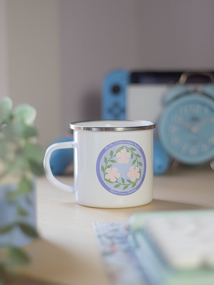 Flower Crown Making Badge Enamel Mug product image (1)