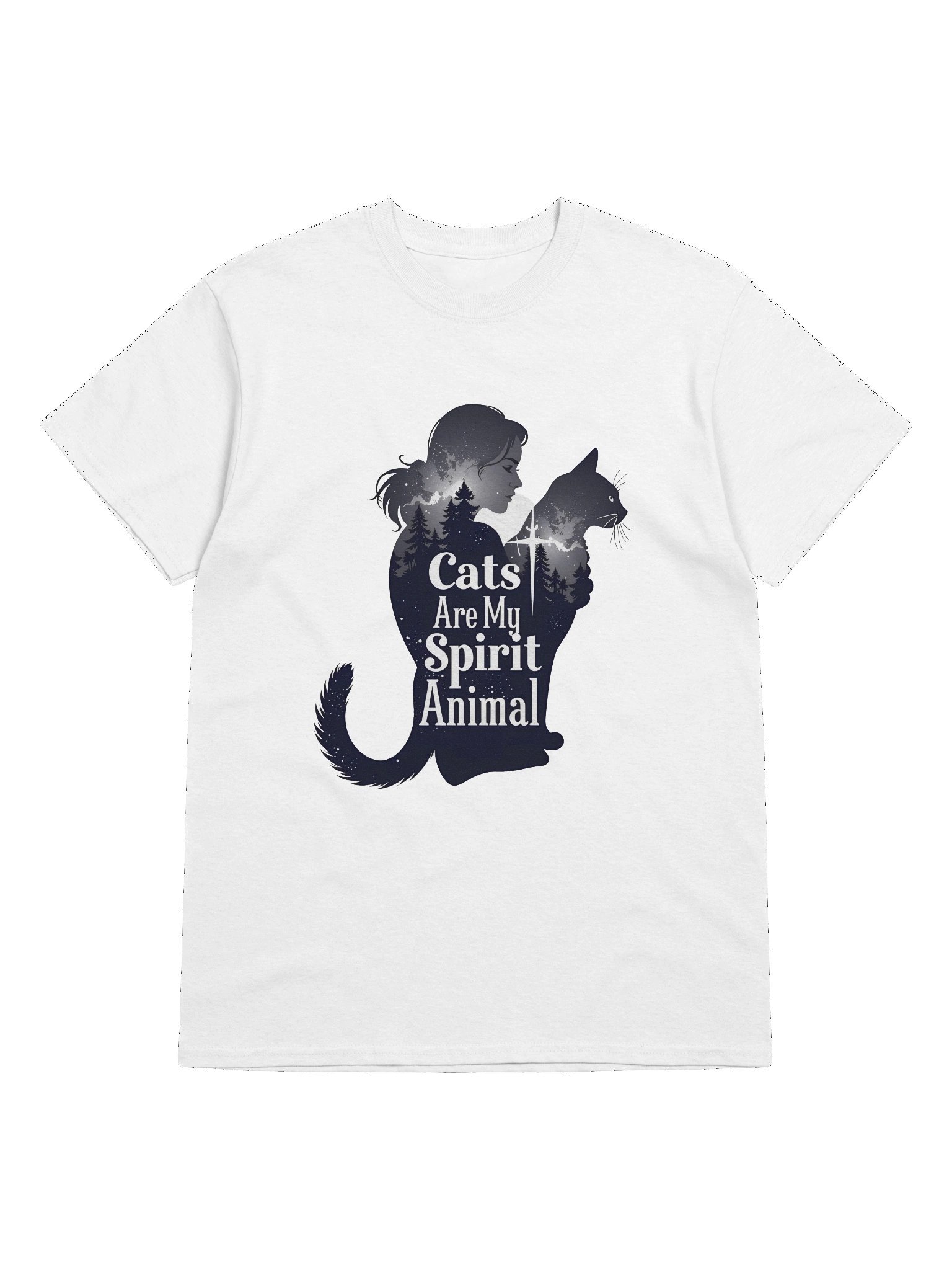 'Cats Are My Spirit Animal' Silhouette Tee - Spiritual Cat Lover Shirt product image (2)