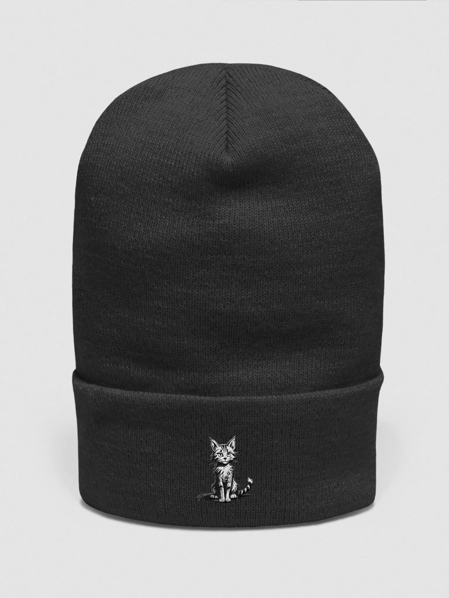 Wild Cat Embroidered Cuffed Beanie product image (2)