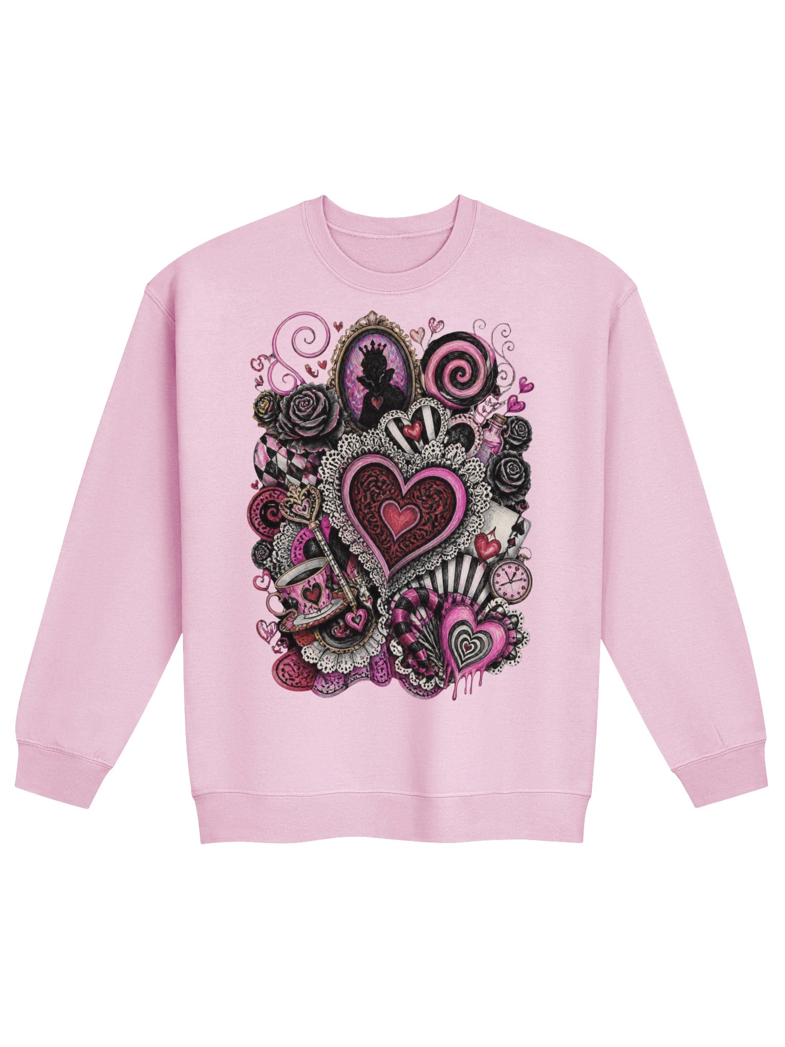 Whimsigoth Wonderland Sweatshirt, Gothic Valentine Collage Crewneck product image (26)