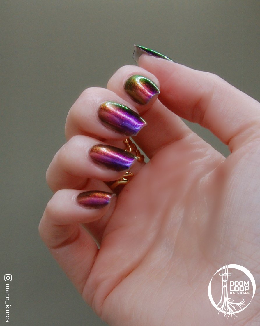 LAWFUL CHAOS - Purple Gold Red Green Multichrome Nail Polish product image (2)