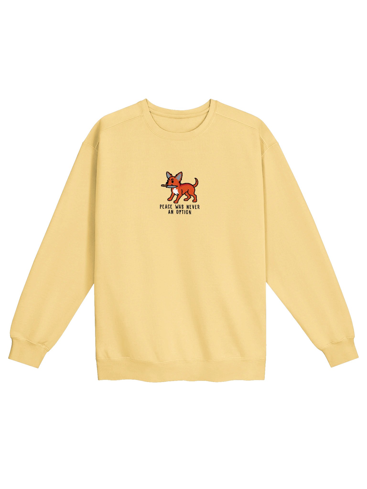 Peace Was Never an Option Funny Chibi-Style Embroidered Premium Sweatshirt for Chihuahua(Red) Owners product image (41)