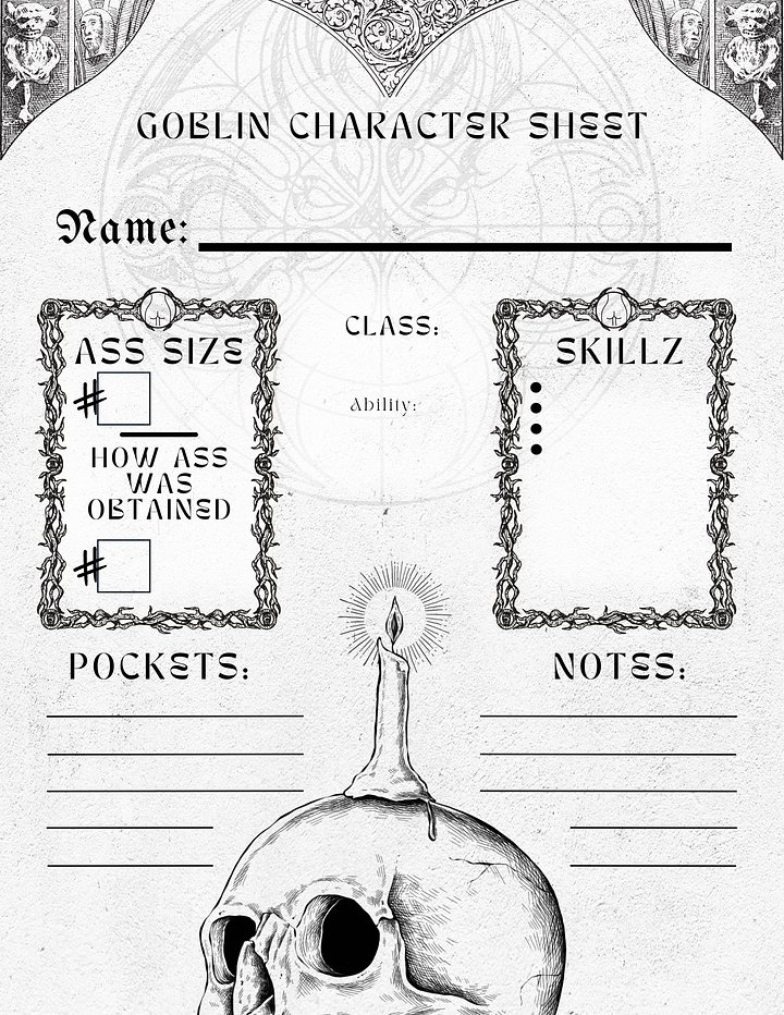 Goblin with a Fat A$$ | Character Sheets product image (2)