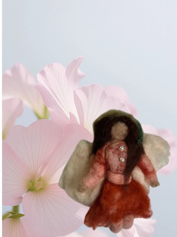 Floating "Autumn Grace" Needle Felted Fairy – Handcrafted 6” Hanging Angel product image (1)