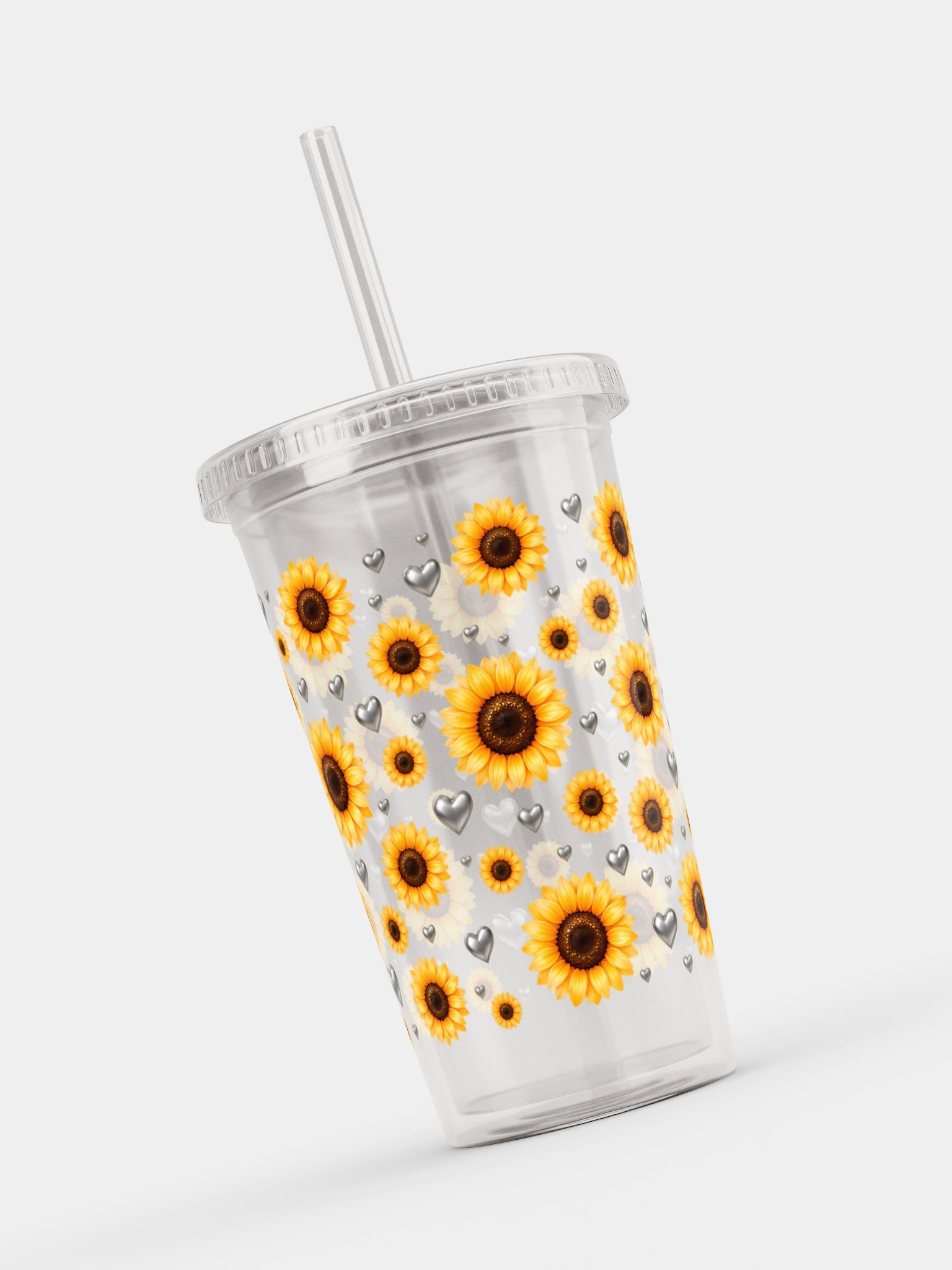 Sunflower Clear Dual Wall Tumbler 16 Oz (473 ml) product image (8)