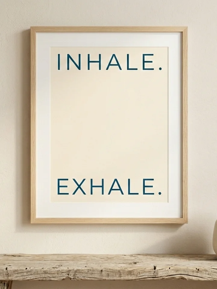 Minimalist Breathing Mantra Wall Art. (Digital Download) product image (1)