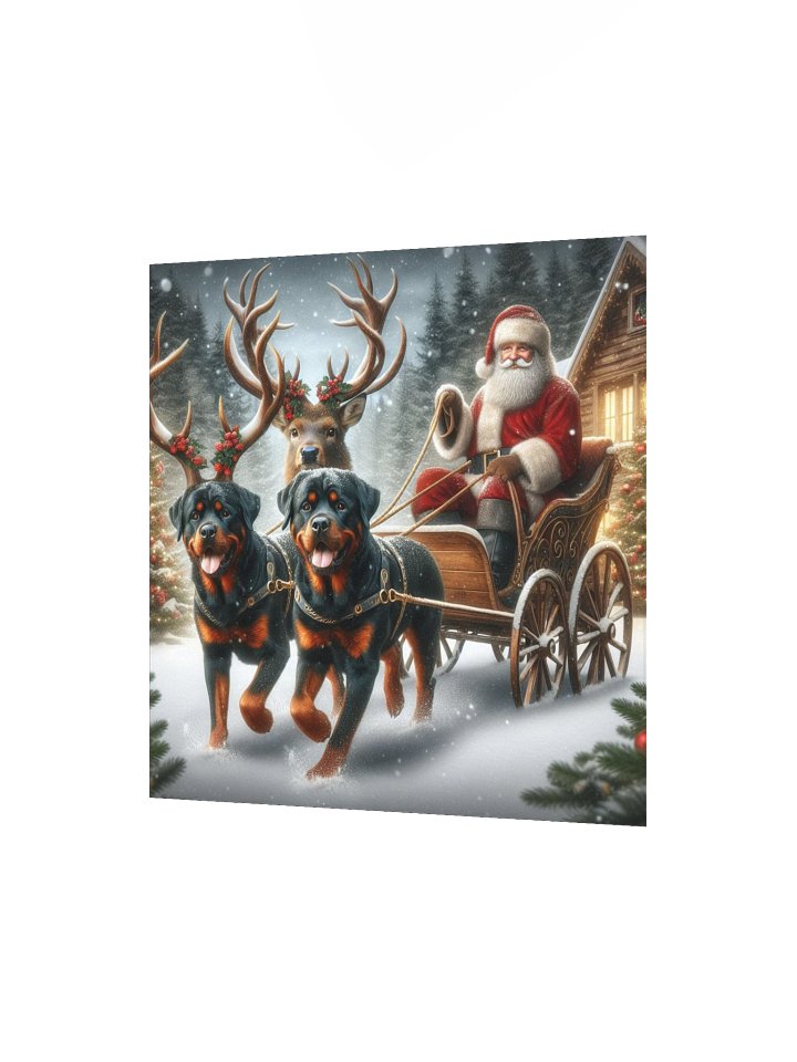 Festive Rottweilers Santa Sleigh Ride Poster product image (7)