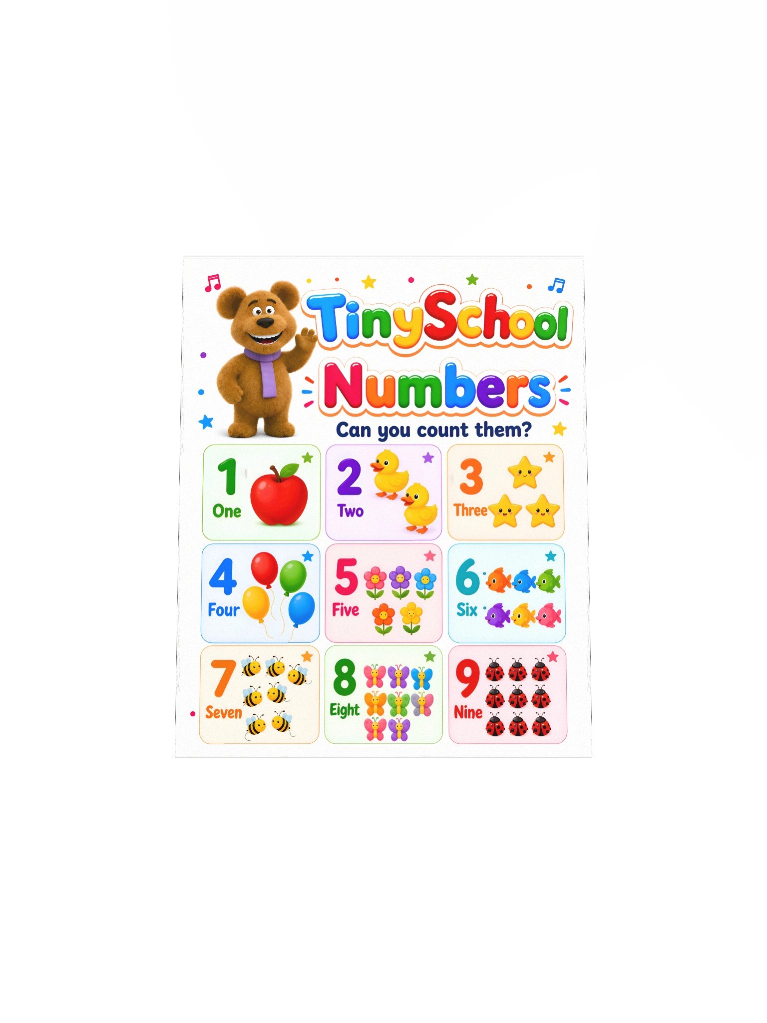 TinySchool Numbers — Colorful Counting Poster product image (14)