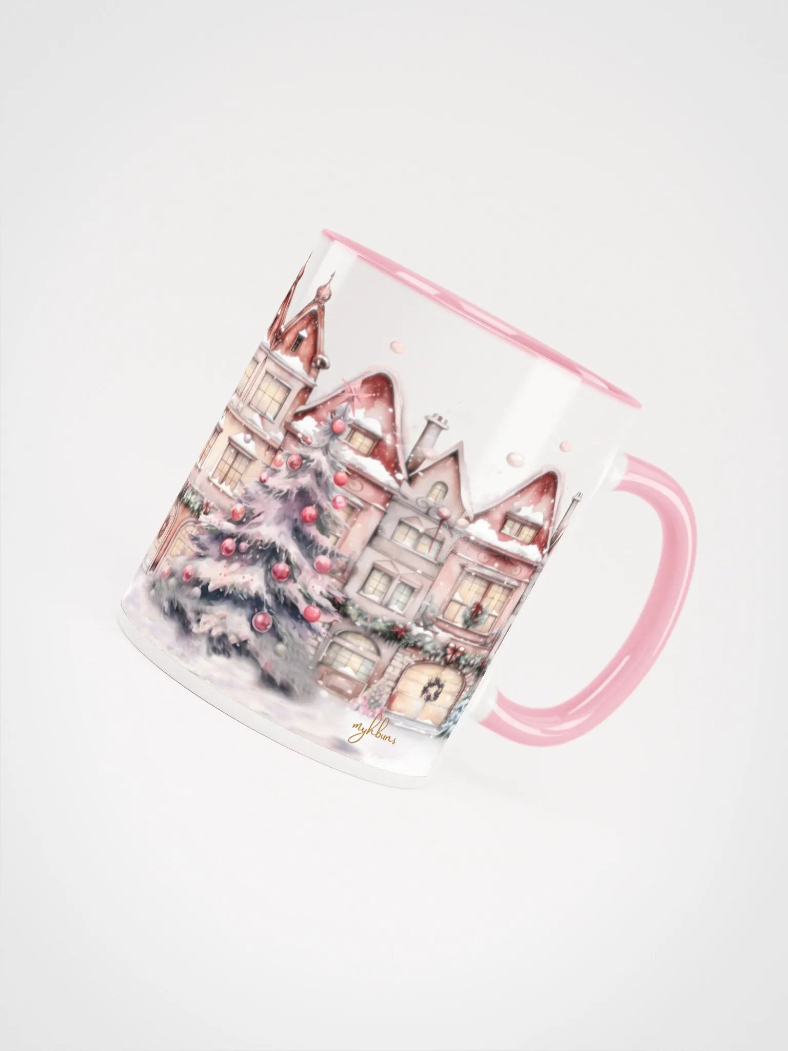 A Pink Christmas Ceramic Mug | The Night Before Christmas Ambiance | Holiday Drinkware product image (4)