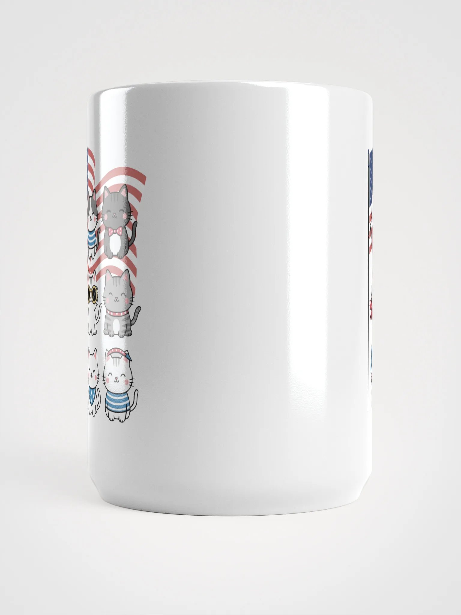 Cute Patriotic Cat Mug– 4th of July Kawaii Kitten USA Flag Mug product image (5)