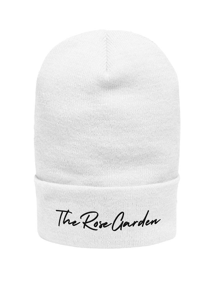 TRG Embroidered Beanie (white/black font) product image (1)