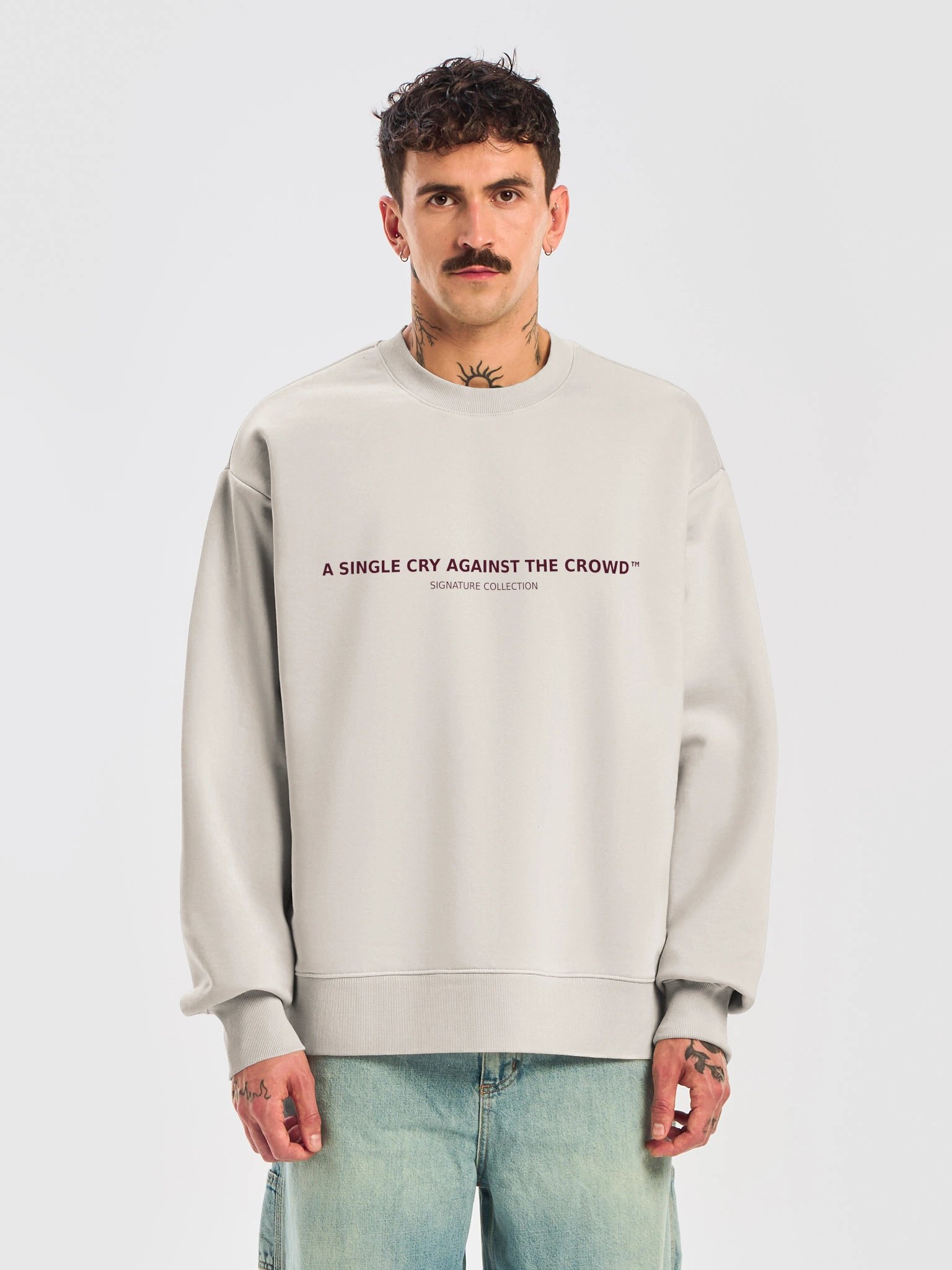 A Single Cry Against the Crowd™ — Signature Heavy Crewneck | Bone Edition product image (7)