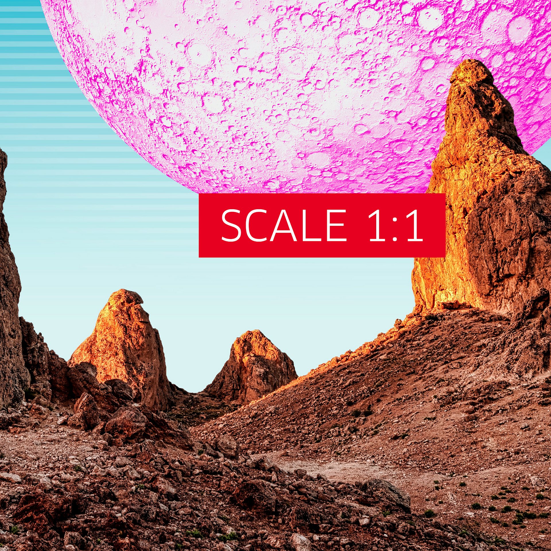 Synthwave Moon & mountain. Grand Canyon — space vintage retro collage art, 50s cosmic futuristic sci-fi collage, surreal collage art product image (5)