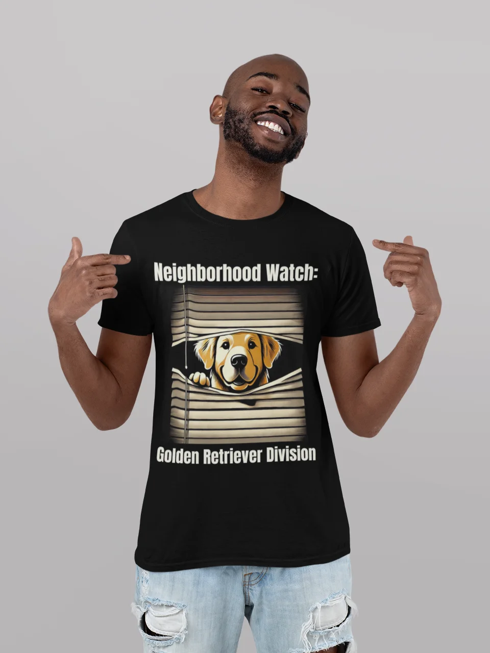 Neighborhood Watch: Golden Retriever Division - Front & Back Design Tee product image (1)
