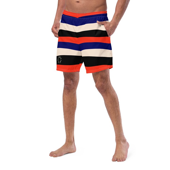 Mirrored Waves All-Over Swim Trunks product image (2)