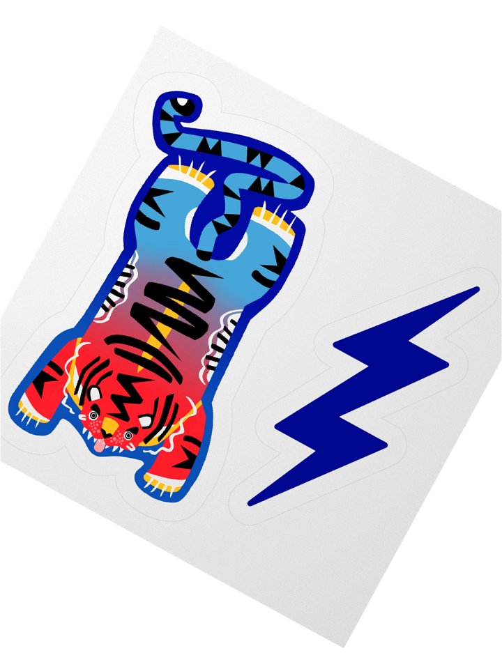Red and Blue Tiger Sticker product image (1)