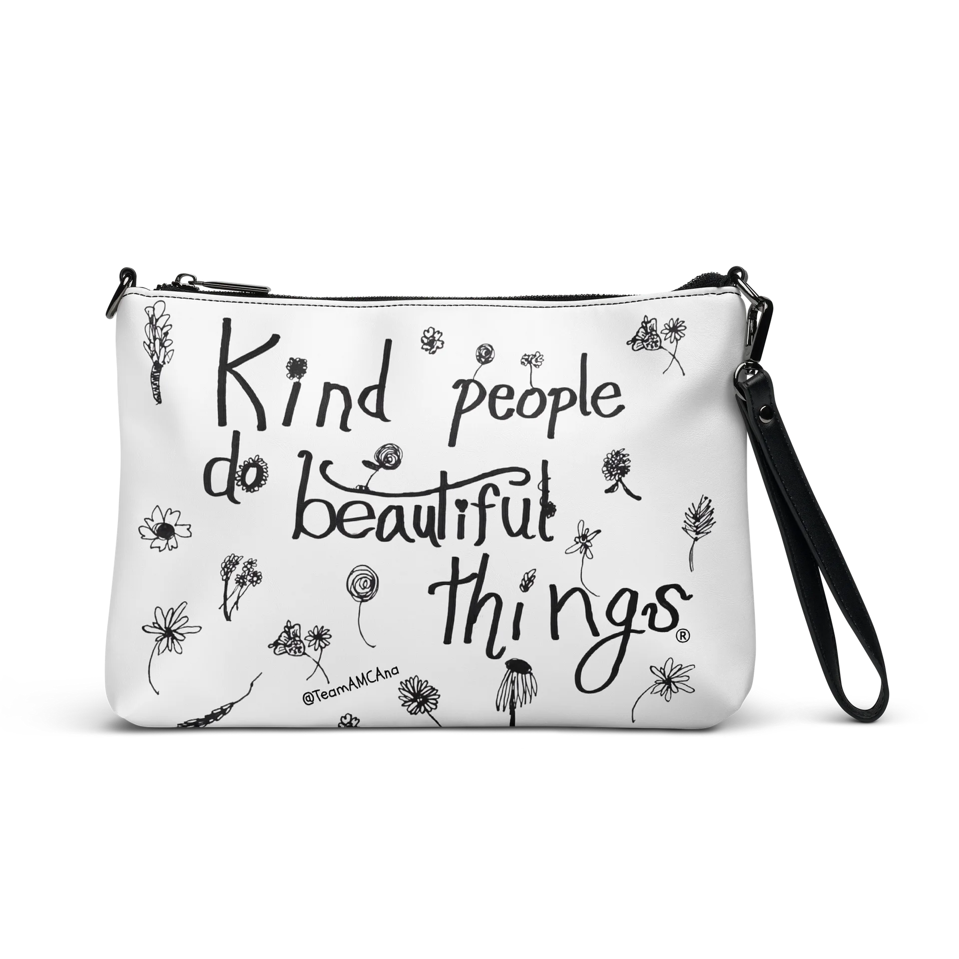 Ana's Wildflowers Crossbody HANDBAG (B&W) product image (1)