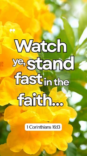 Be Strong in Faith
💛🤍💛🤍💛🤍💛🤍💛🤍💛🤍💛🤍
1 Corinthians 16:13 — “Watch ye, stand fast in the faith…”
#BibleVerses #DailyBibleVerse #G...