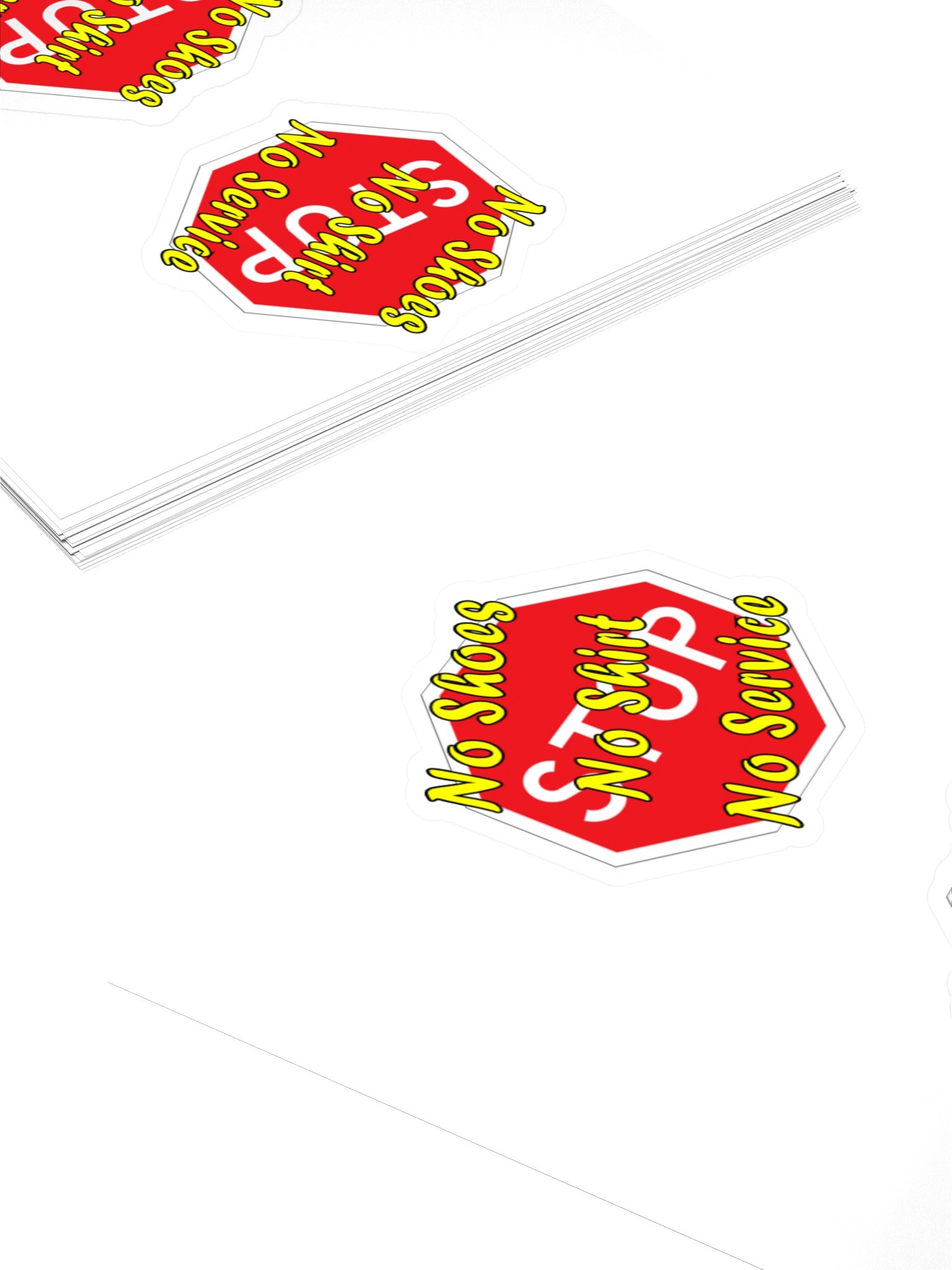 "Stop" No Shoes, No Shirt, No Service Sticker product image (7)