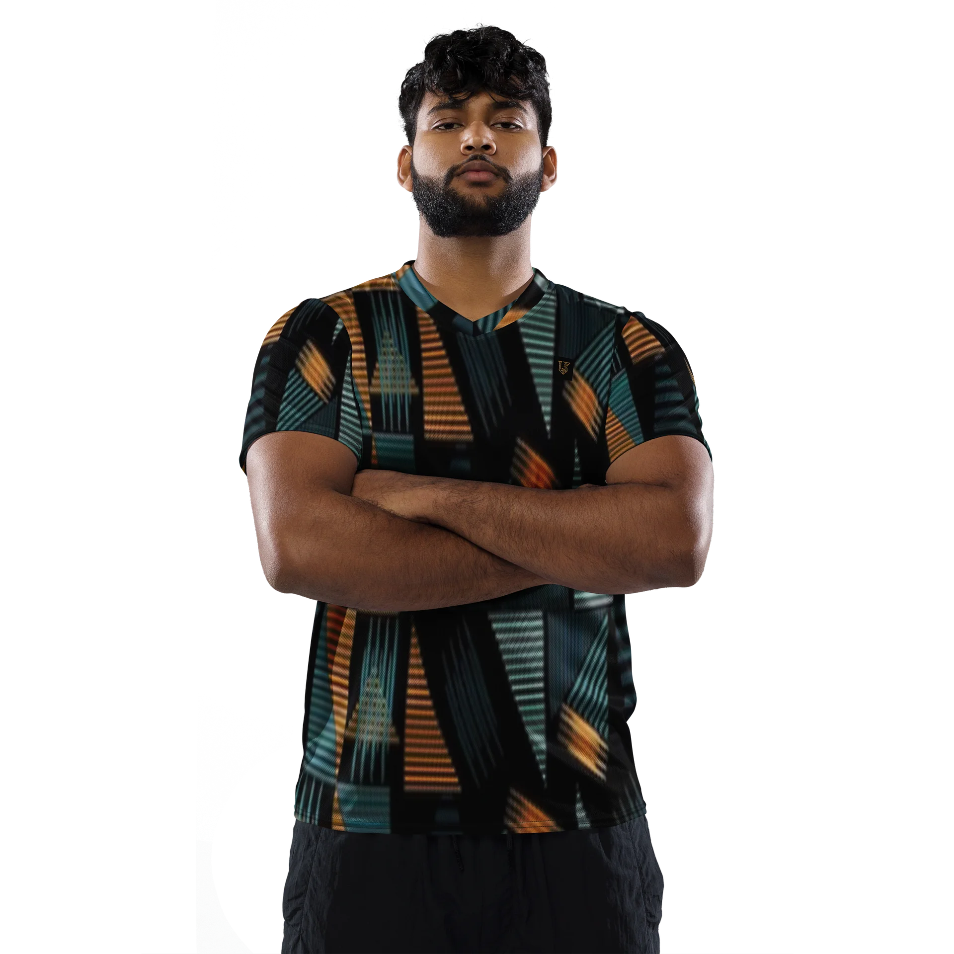 Lafate Store Designer Full Print Shirt Black Multicolor product image (2)