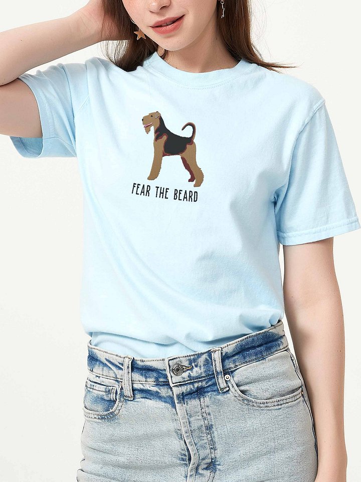 Fear the Beard T-Shirt(Embroidered) of an Airedale Terrier product image (2)