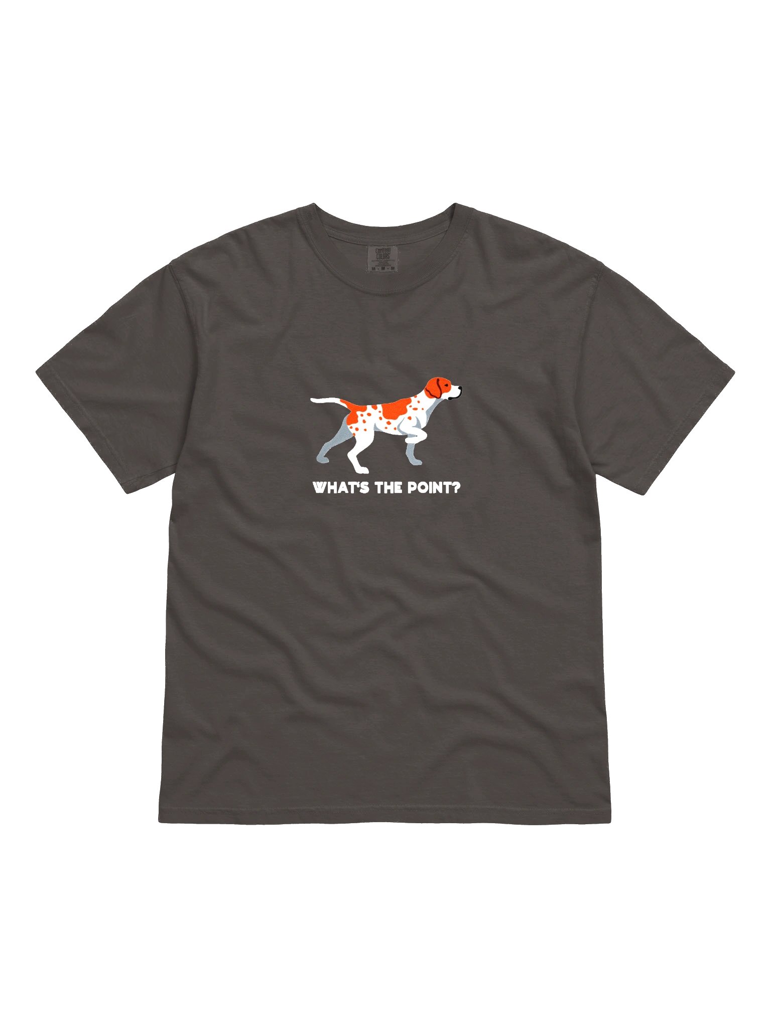 What's the Point? T-Shirt(Embroidered) of an English Pointer(Orange & White) product image (4)