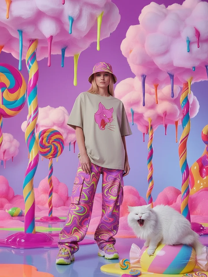 ACID CANDY // Cat Logo Box T-shirt Mushroom product image (2)