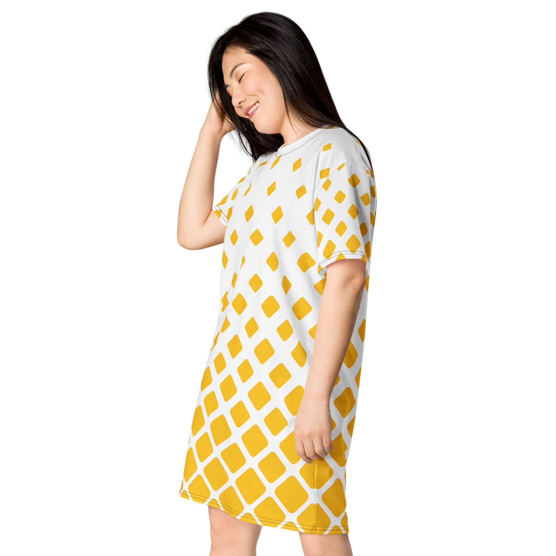 Exclusive Yellow Diamond Gradient T-Shirt Dress - Only at TDS Music product image (3)