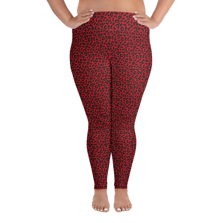 Bold Red Leopard Print Plus Size Leggings product image (1)