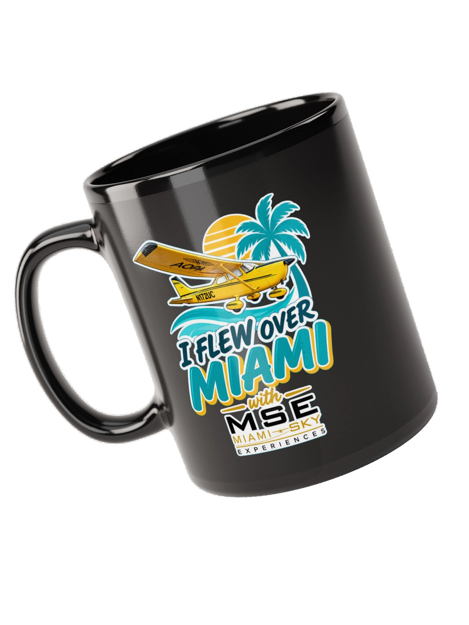 I Flew Over Miami Black Mug — MSE Aviation Souvenir product image (10)