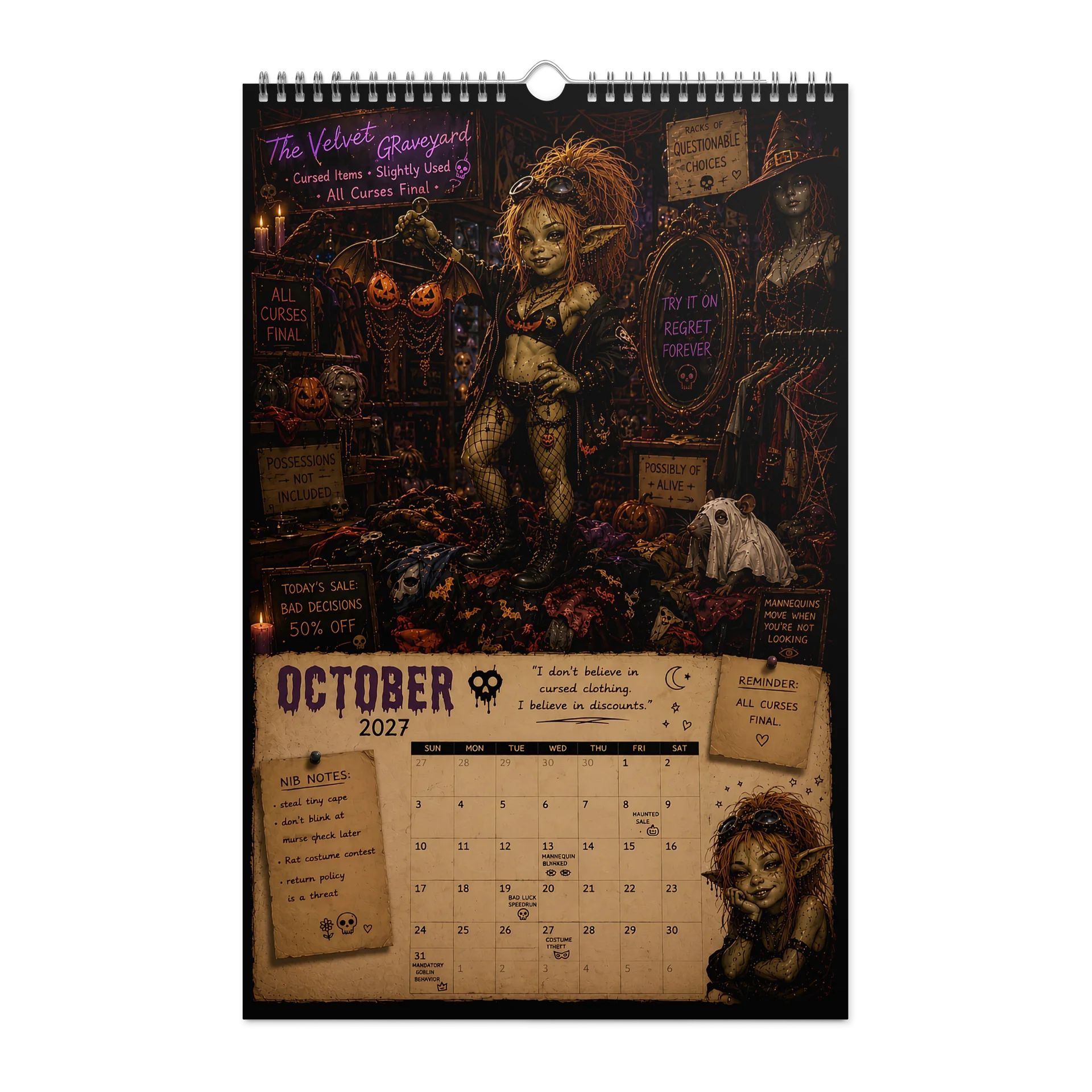 Nib 2027 Funny Hot Goblin Calendar product image (12)