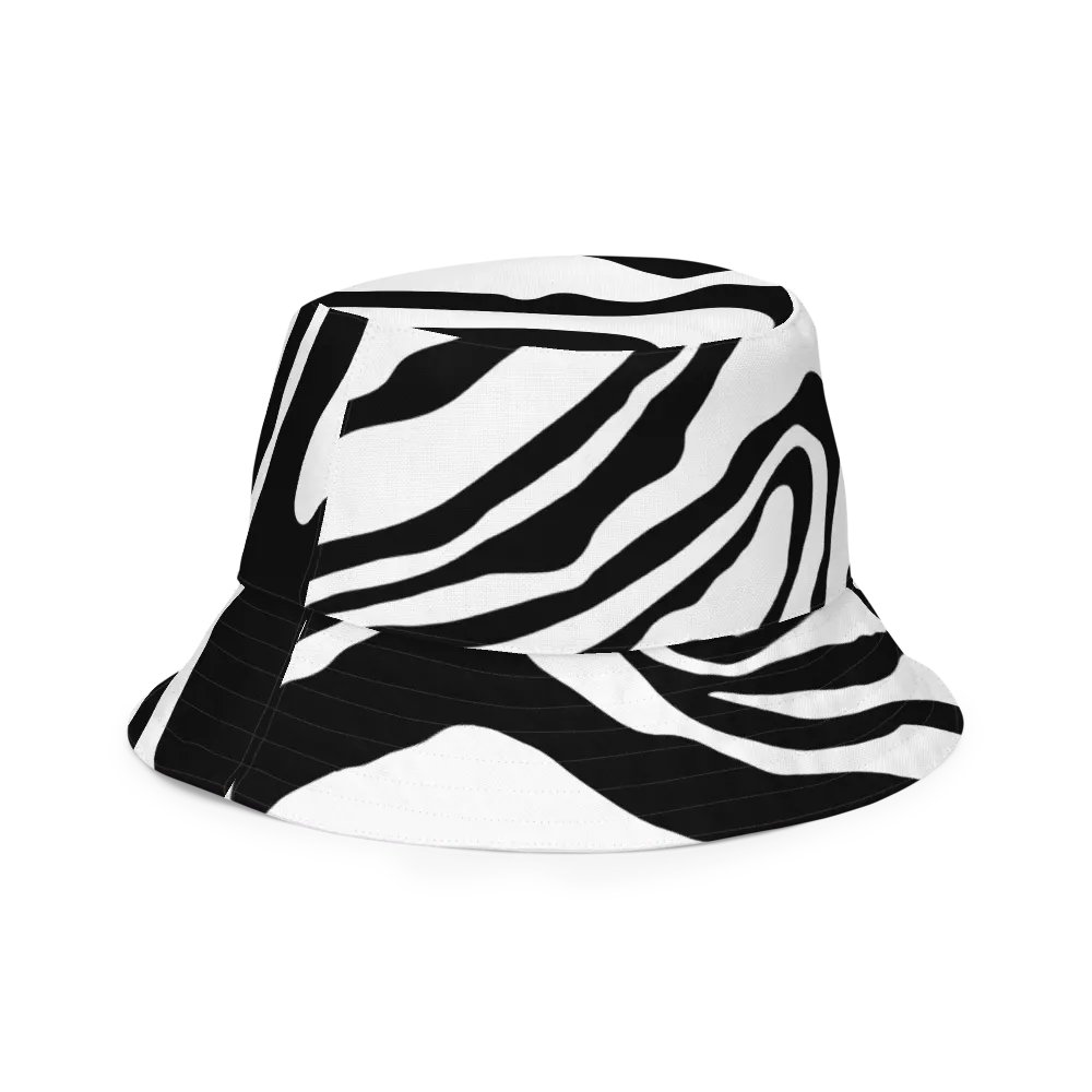 Flowing B/W Monochrome Reversible Bucket Hat product image (11)