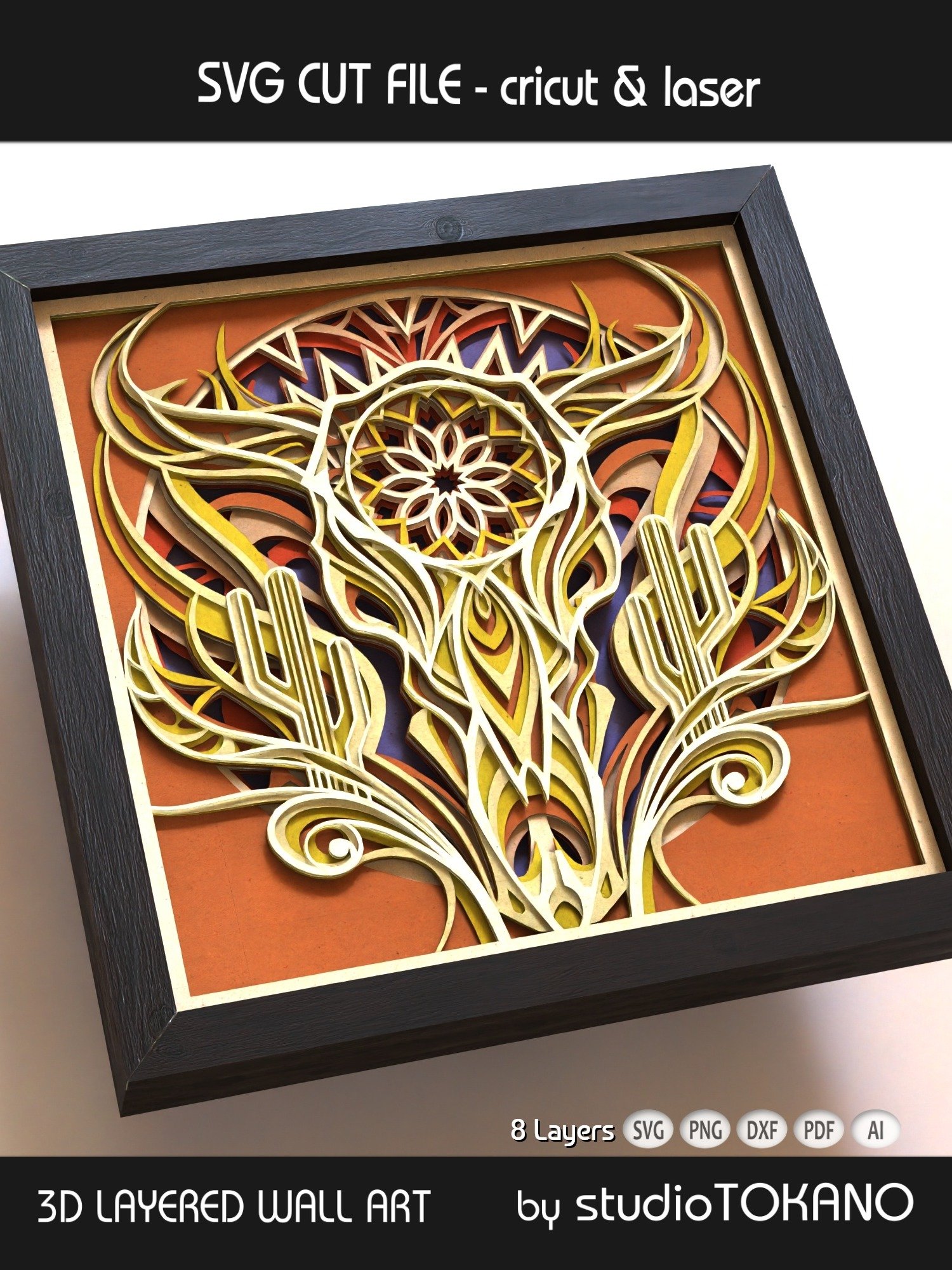 Cow Skull 3D SVG product image (7)
