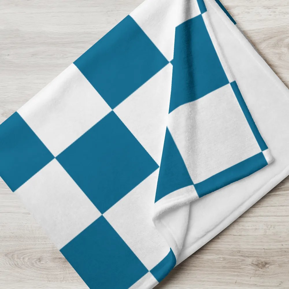Squares White and Teal/Throw Blanket by Allcolor product image (7)