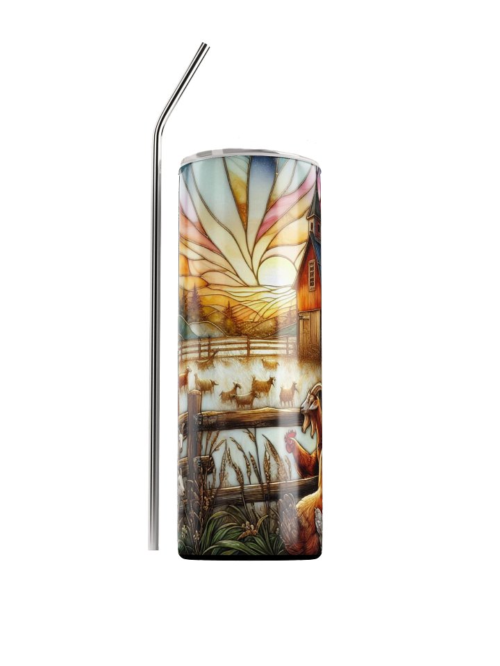 Stained Glass Farmyard Stainless Steel Tumbler product image (1)