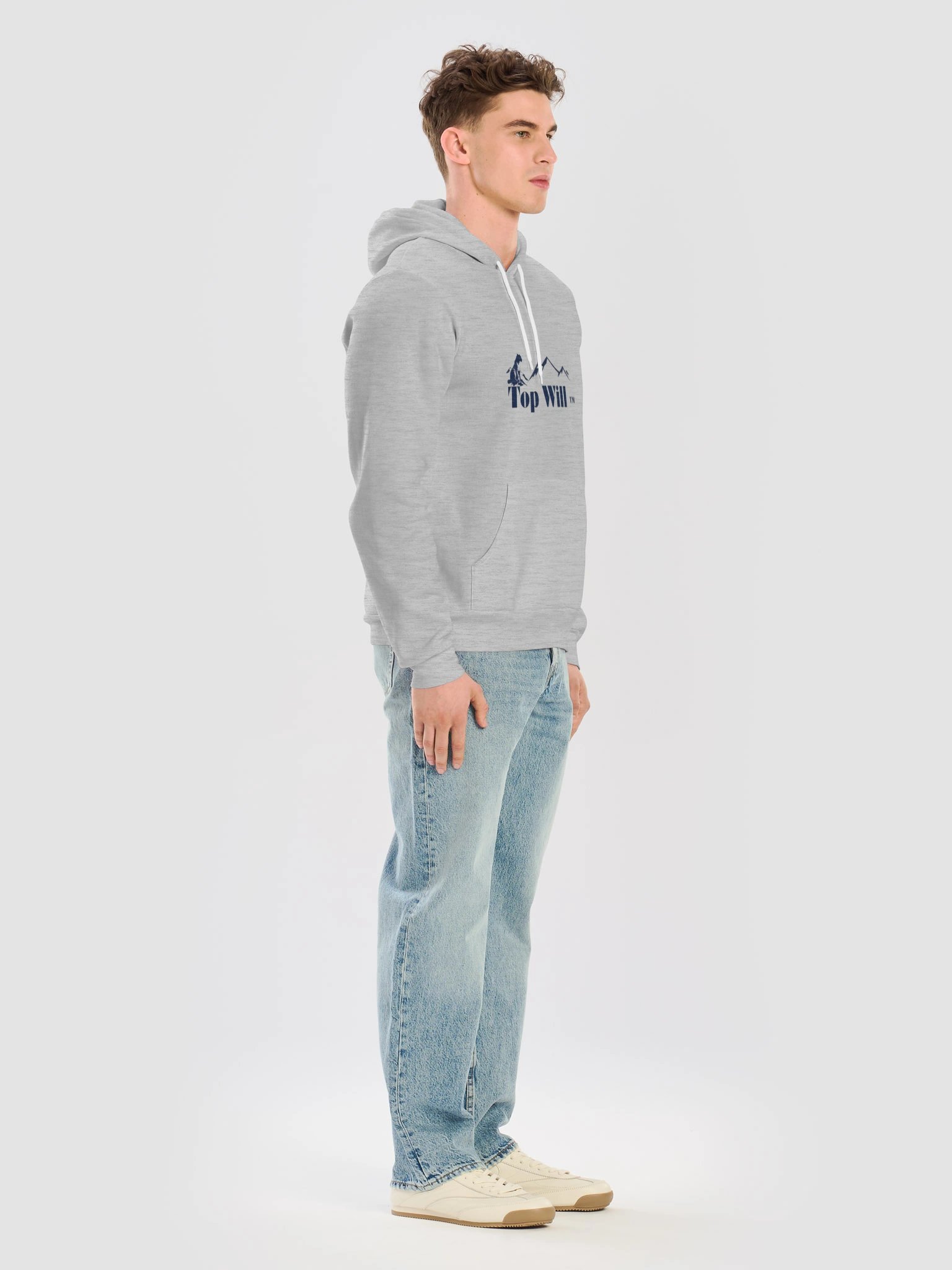 Top Will ™ Grey & Navy Blue Supersoft Hoodie product image (7)
