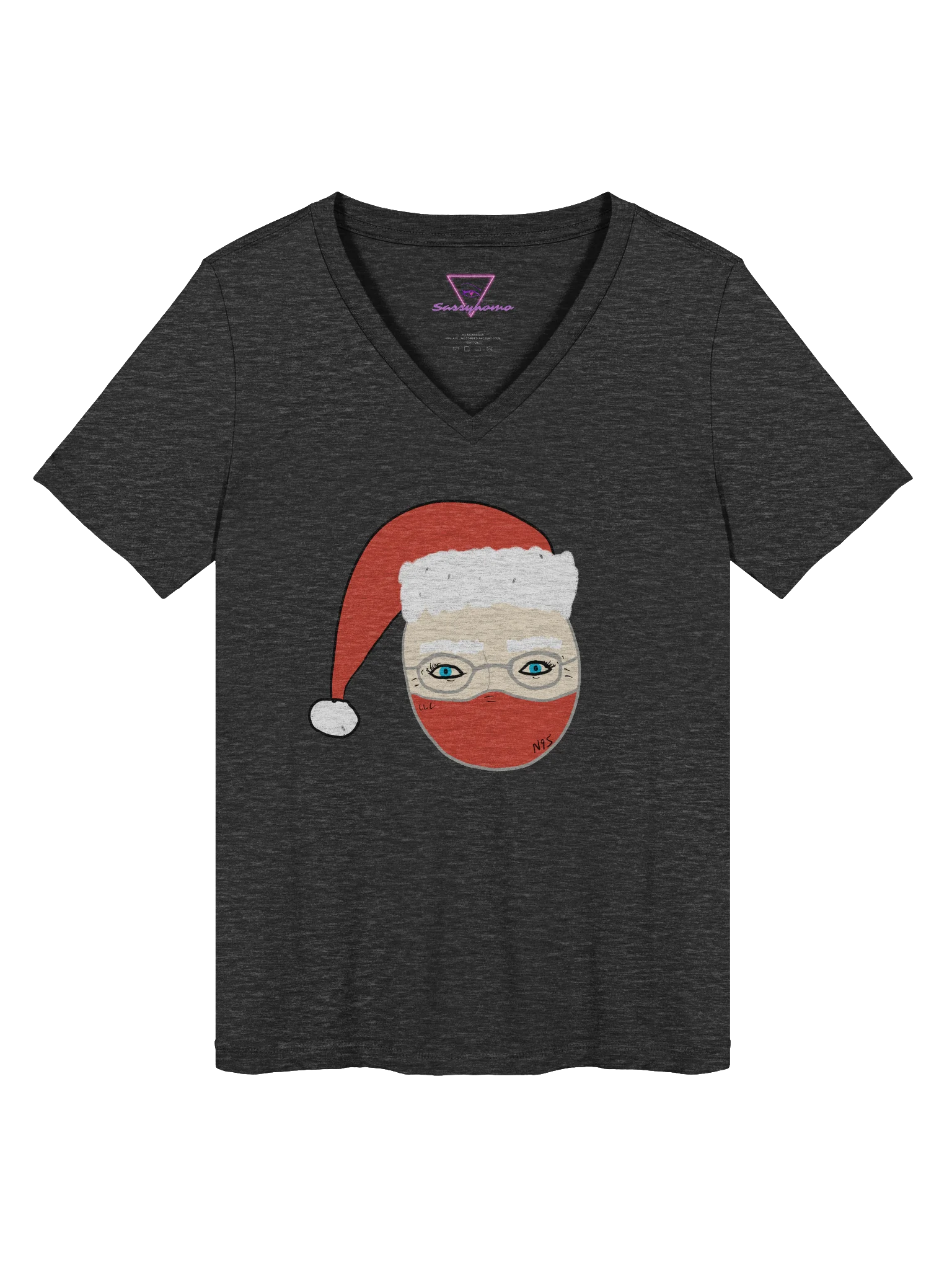 Santa Mask v-neck tee product image (5)
