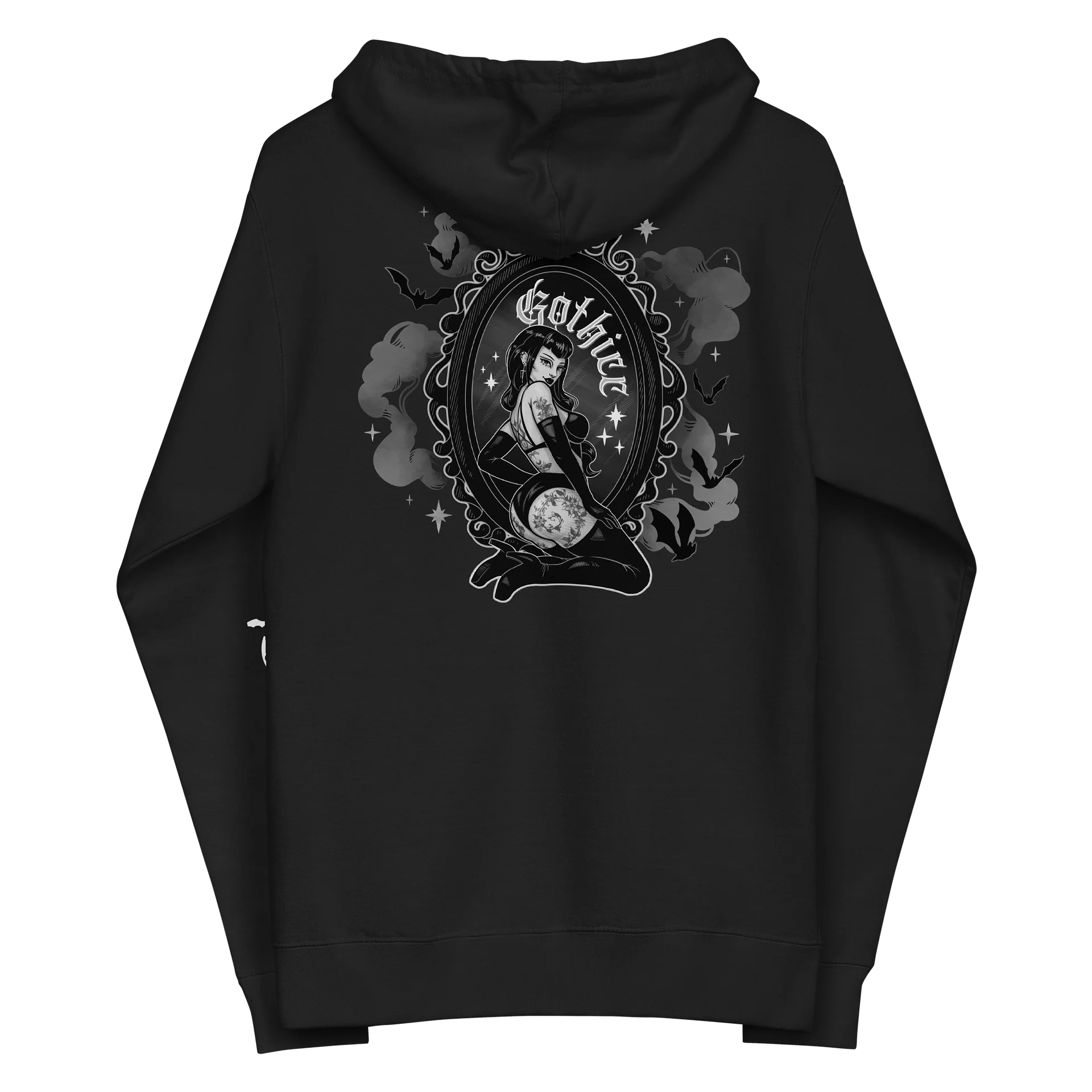 𝖌𝖔𝖙𝖍𝖎𝖈𝖈 fleece zip-up hoodie product image (1)