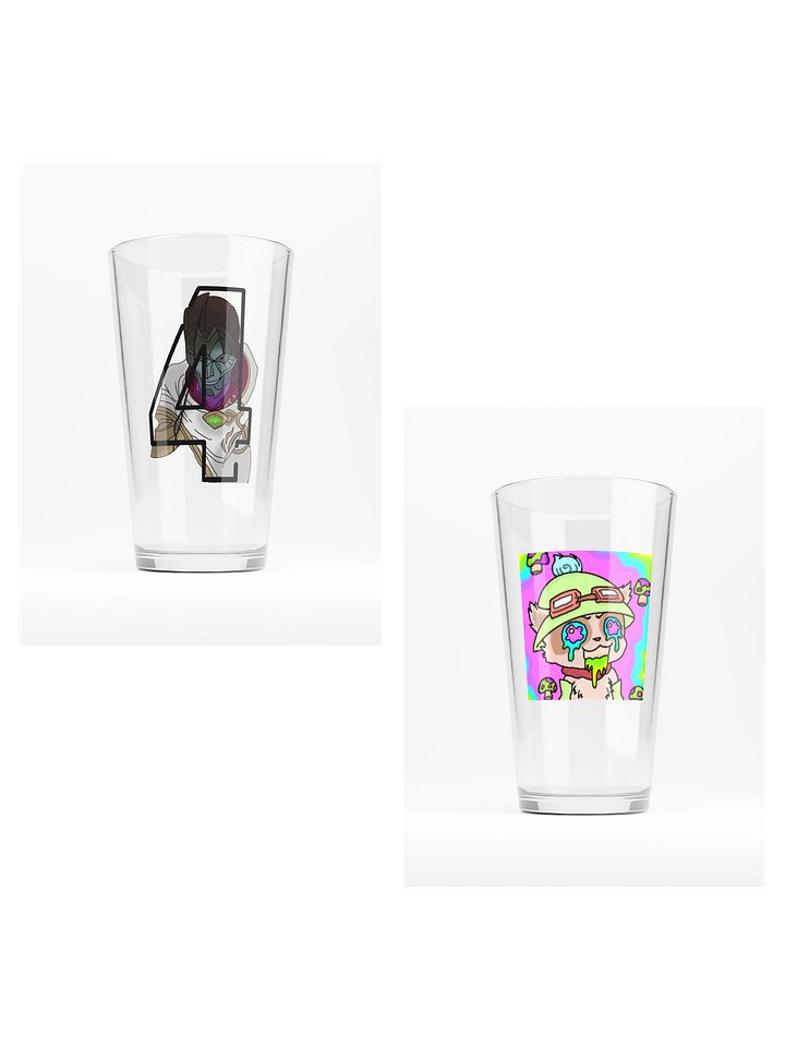 Jhin + Teemo Pint Glass Bundle - pint glass x2 product image (1)