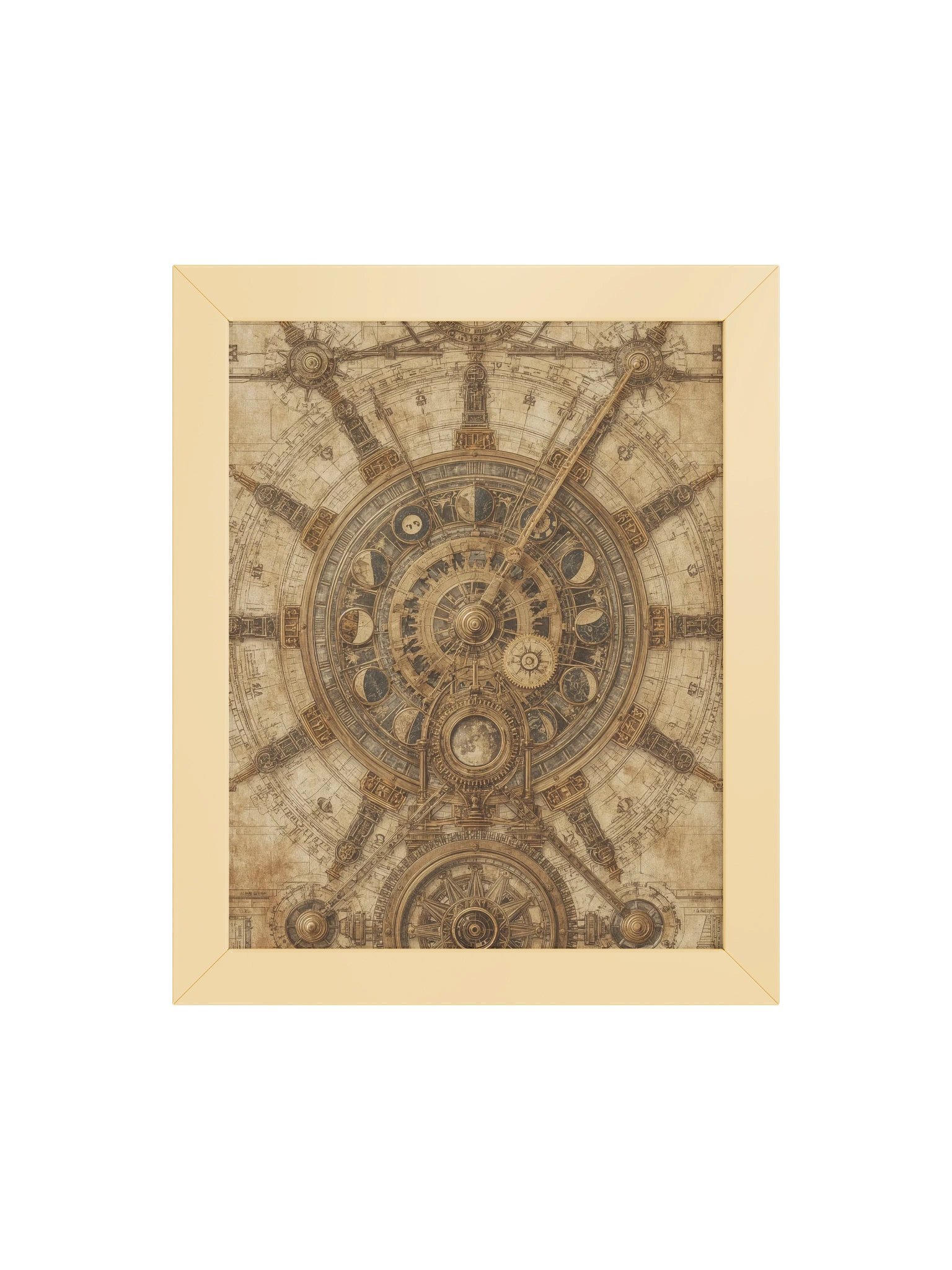 The Chronos Engine – Framed Vertical Poster (Gold Frame) product image (4)