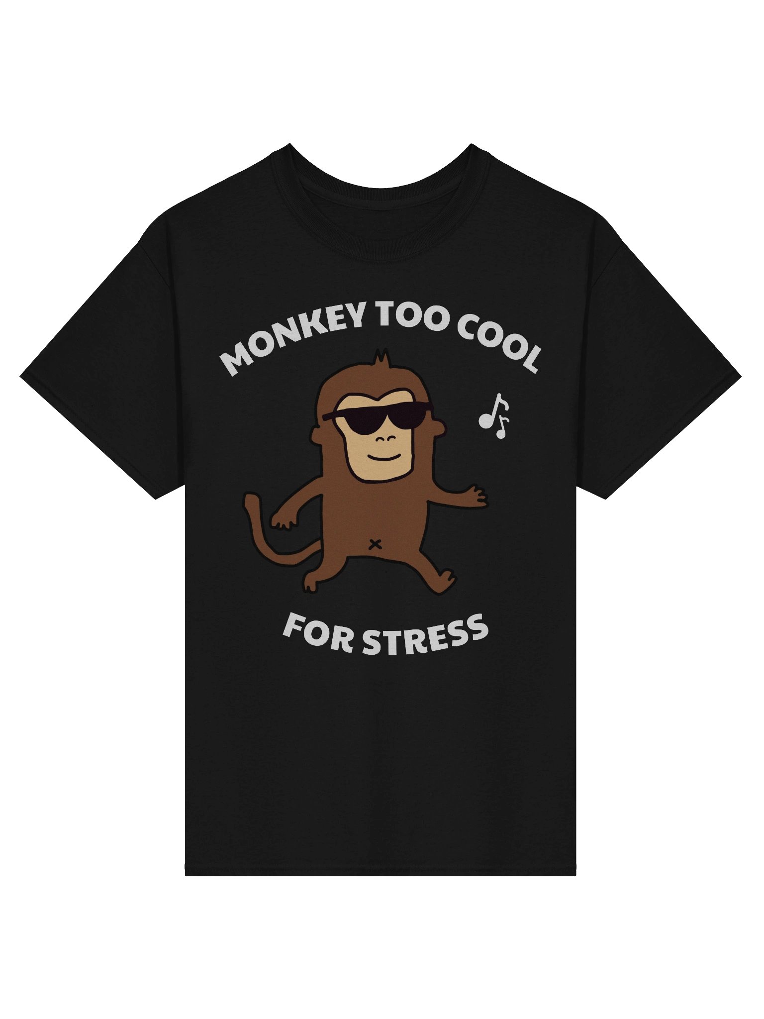 "Monkey Too Cool For Stress" T-Shirt (Dark) product image (3)