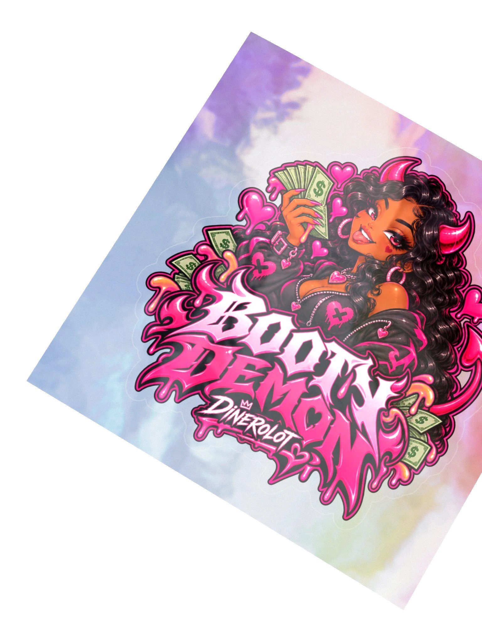 DINEROLOT Holographic Sticker Sheet - Black Hair product image (2)