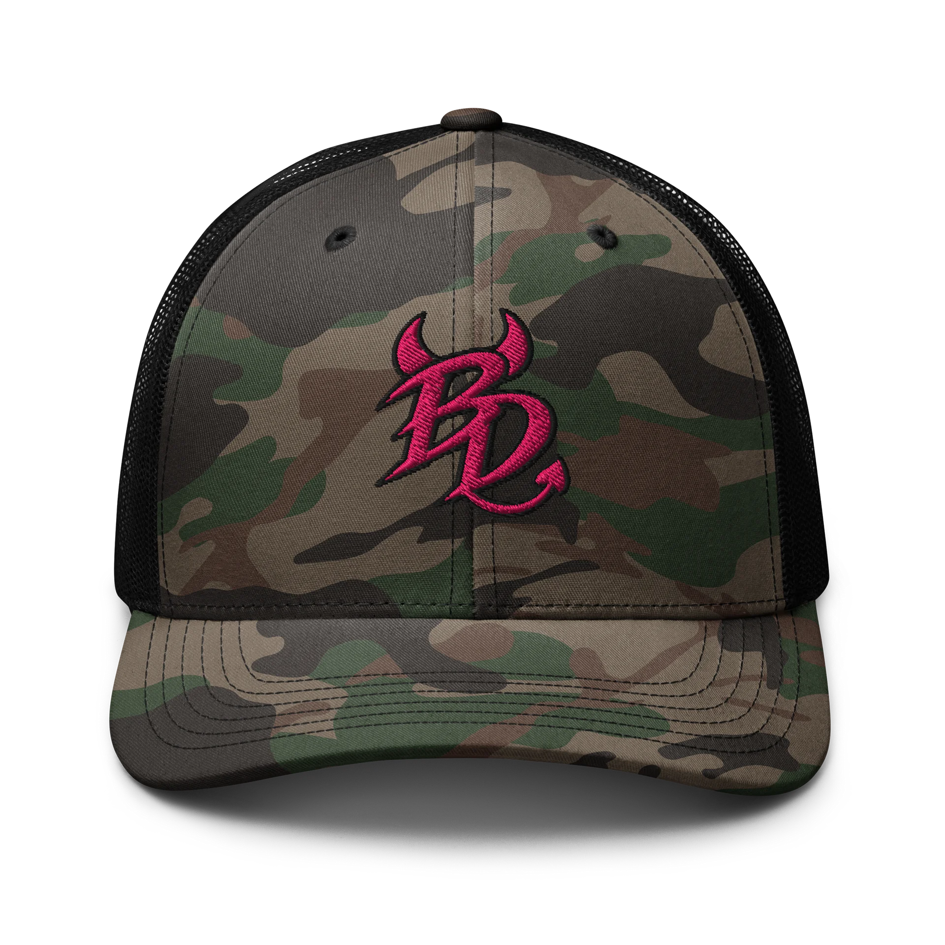 Booty Demon BD Monogram Women's Camo Embroidered Trucker Hat product image (1)