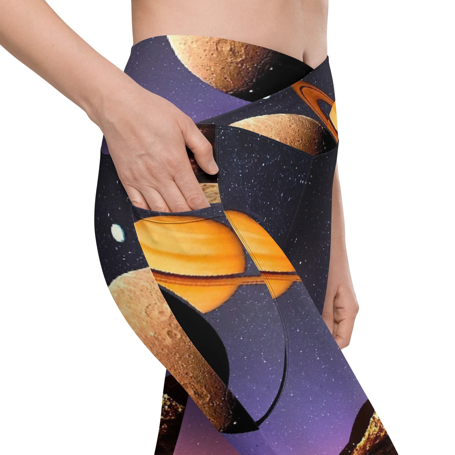 'Floating' Crossover Leggings with Pockets product image (10)