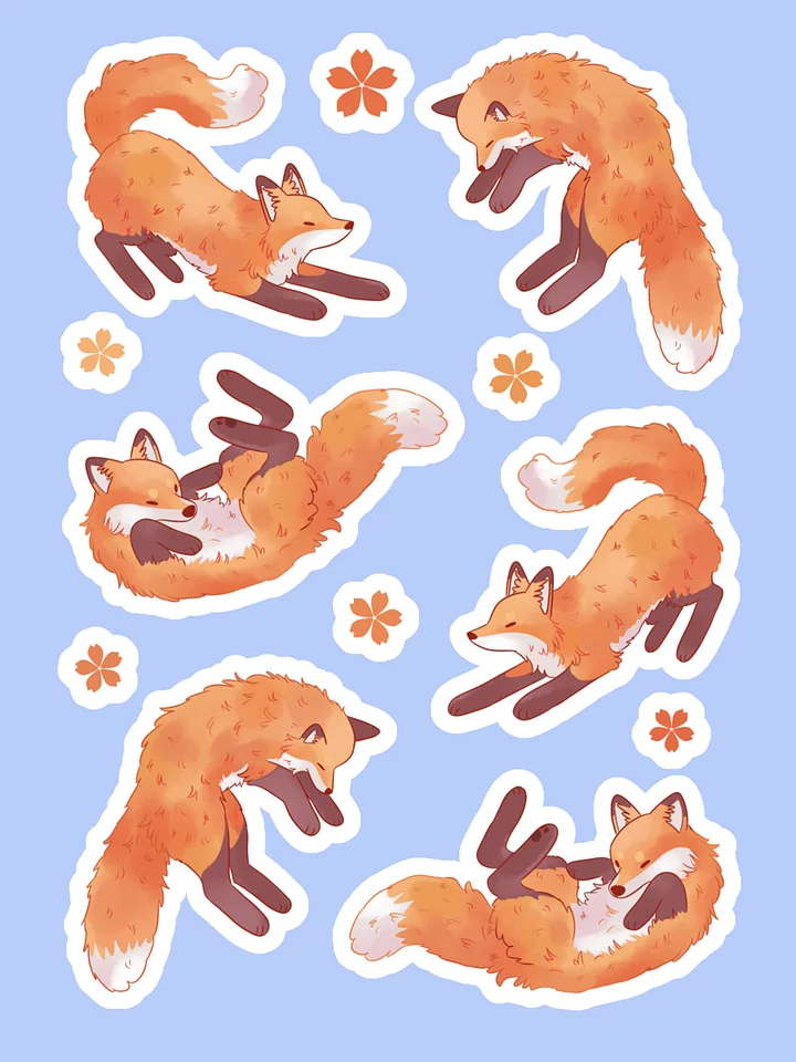 Playful Foxes Kiss Cut Sticker Sheet product image (2)